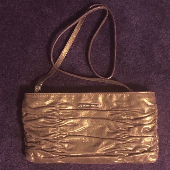 MICHAEL KORS WEBSTER LEATHER CONVERTIBLE CLUTCH/SHOULDER BAG EUC